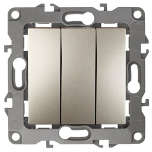 Выключатель без рамки Эра S12 3-кл 10А шампань фото Выключатель без рамки Эра S12 3-кл 10А шампань картинка